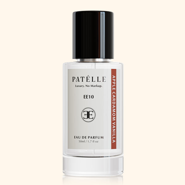 EE10 Apple Cardamom Vanilla by PATÉLLE — Inspired by PdM Layton, warm amber men's EDP with 25% oil concentration