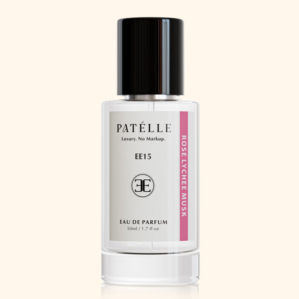 EE15 Rose Lychee Musk by PATÉLLE — PdM Delina dupe for women, lychee Turkish rose cashmeran EDP 25% oil, save $296